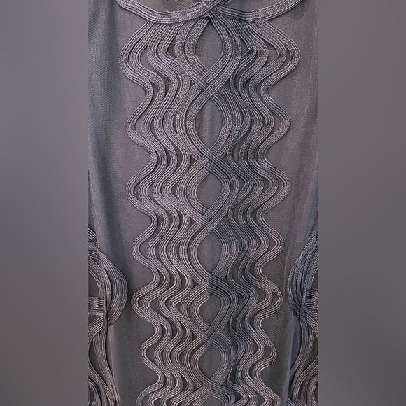 JS Collections Navy Long Sleeve Lace Maxi Evening Dress Gown Size 20W - Picture 4 of 15